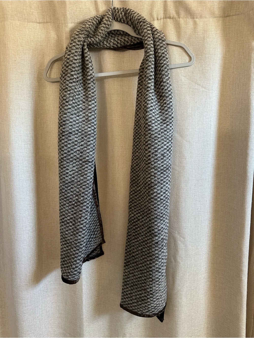 Men's/Unisex Nordstrom Brown/Grey Houndstooth Knit Scarf